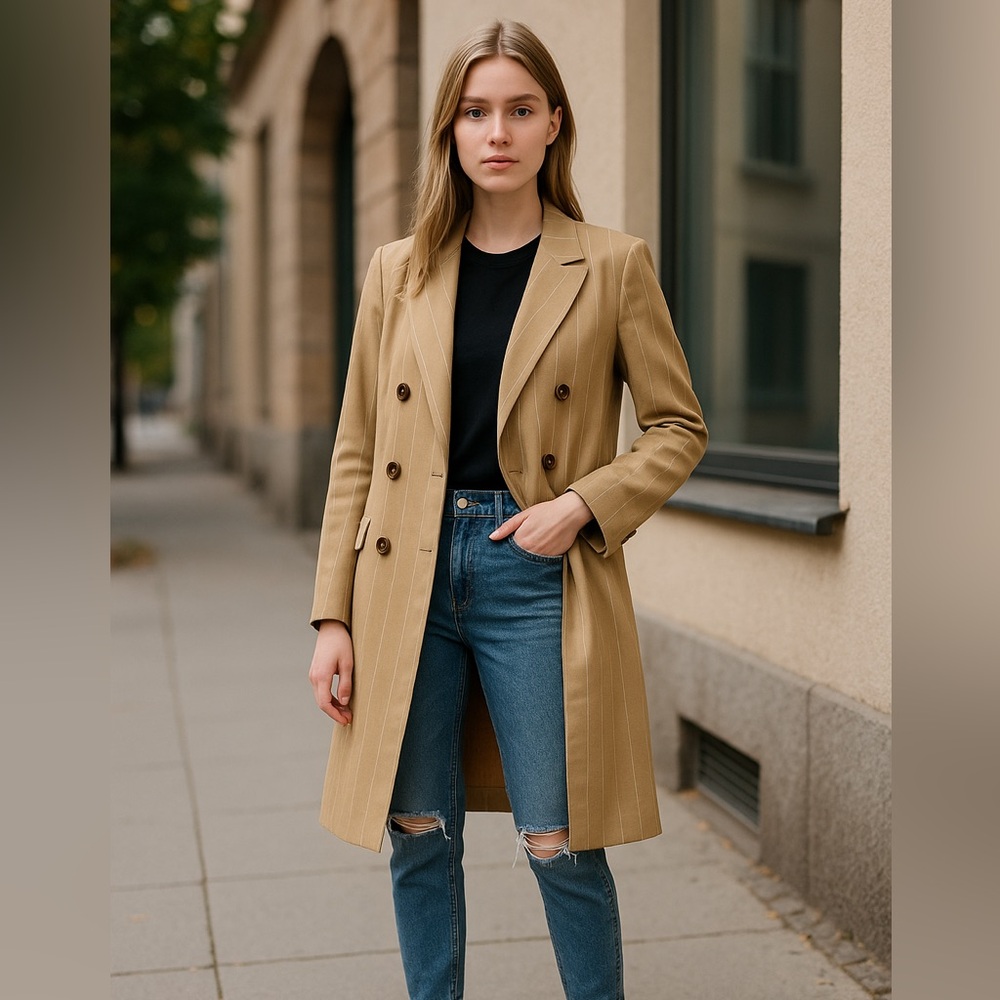 NWT Prima X Nordstrom  Double Breasted Jacket Trench Coat Large